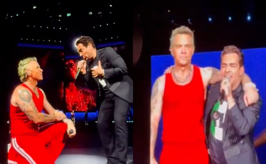 Robbie Williams sorprende en CDMX al invitar a Omar Chaparro al escenario: “Mi hermano mexicano”