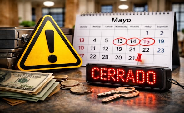 ¡Alerta! Bancos cerrarán 3 días seguidos en mayo: estas son las fechas exactas 