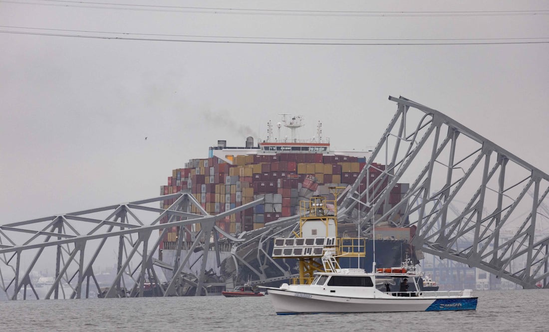 Puente en Baltimore: Dos mexicanos entre los obreros latinos fallecidos en el derrumbe. Foto: AFP / Scott Olson