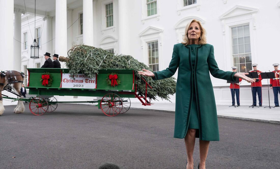¡Catástrofe Navideña! Fuertes Vientos Derriban el Árbol de Navidad de la Casa Blanca a Pocos Días de la Celebración. (Photo by SAUL LOEB / AFP)