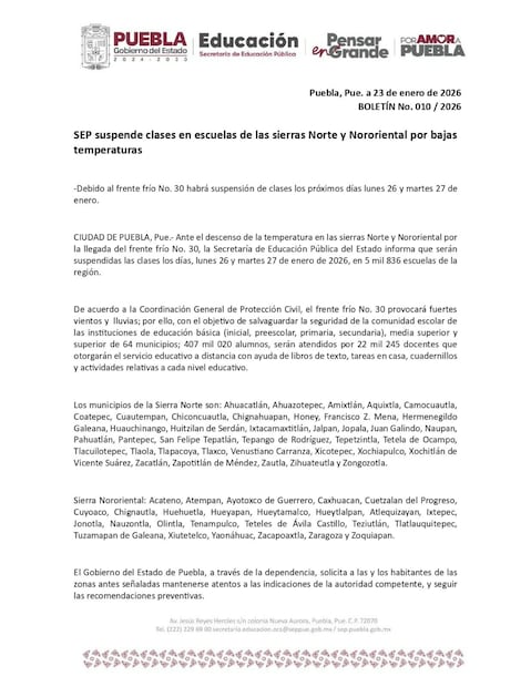 Foto: Secretaría de Educación de Puebla