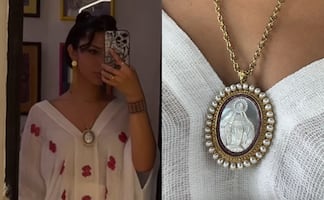 ¿Virgen de la dulce espera? Afirman que Ángela Aguilar adelantó que sí está embarazada con esta medalla católica