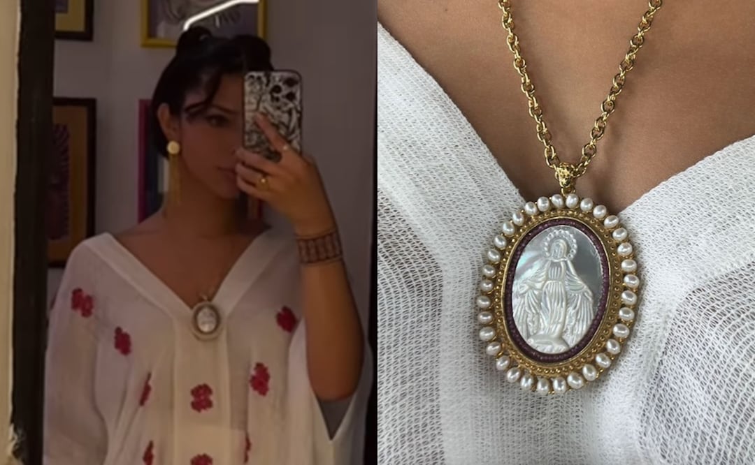 ¿Virgen de la dulce espera? Afirman que Ángela Aguilar adelantó que sí está embarazada con esta medalla católica. Foto: Instagram