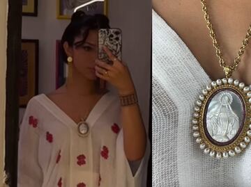 ¿Virgen de la dulce espera? Afirman que Ángela Aguilar adelantó que sí está embarazada con esta medalla católica