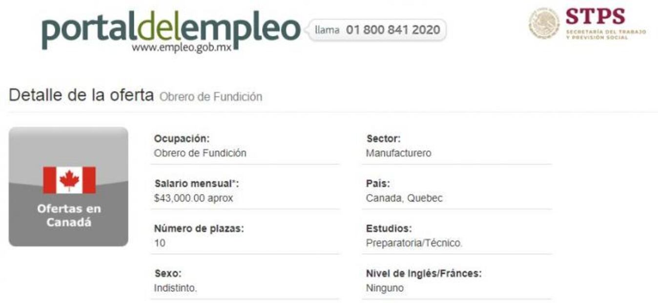  Canadá busca mexicanos para trabajar como obreros de fundición