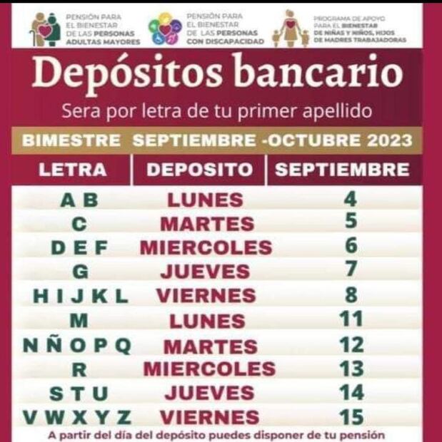 Calendario de pagos Pensión Bienestar en septiembre 2023. Foto: Bienestar