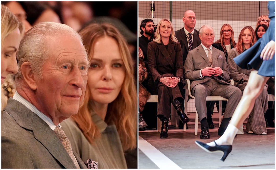 Rey Carlos III reaparece en la London Fashion Week tras el arresto del expríncipe Andrés por el caso Epstein. (Aaron Chown/PA via AP Y (Richard Pohle/The Times Pool via AP)