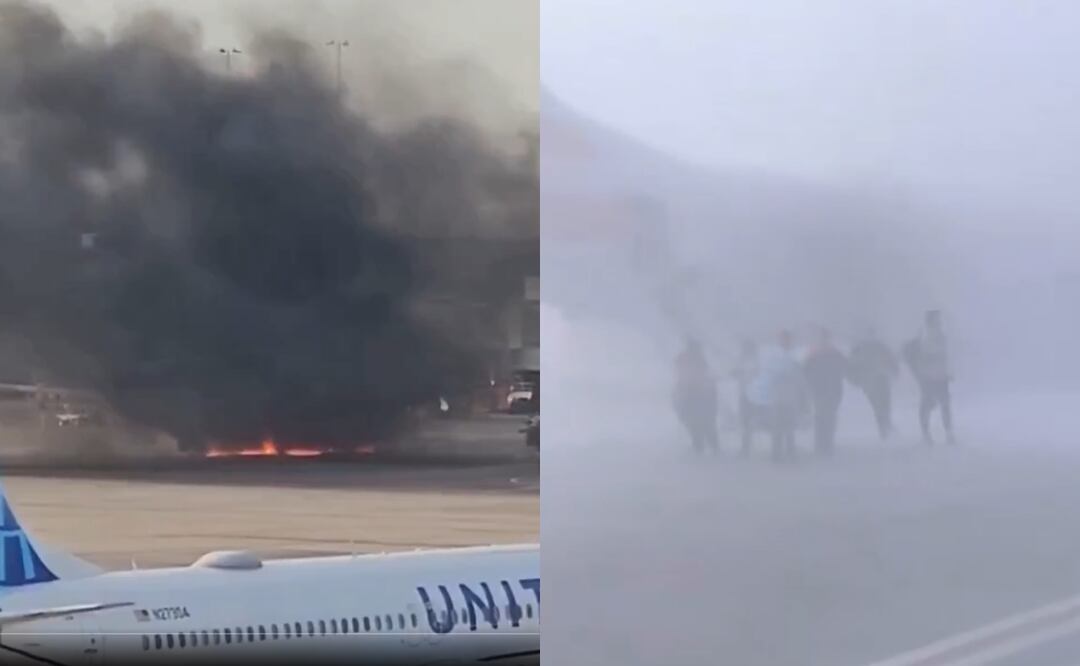 Avión de American Airlines se incendia en Denver. Imágenes impactantes de pasajeros desalojando la nave. Tomada de X @TheInsiderPaper / @BNONews