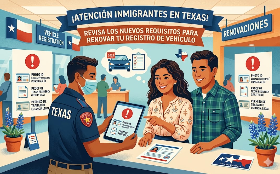 Si eres migrante en Texas, revisa este nuevo requisito para renovar el registro de tu vehículo. Foto: IA