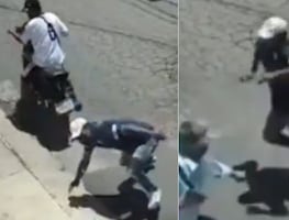 Hombre de la tercera edad imita a doña "Carlota" y enfrenta a asaltantes a machetazos en Xochimilco