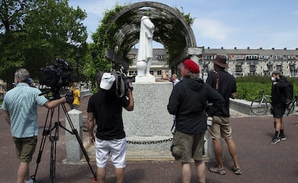 Decapitan estatua de Cristóbal Colón en Boston