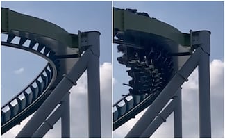 Captan peligrosa grieta en montaña rusa de Carolina del Norte en pleno funcionamiento