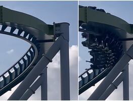 Captan peligrosa grieta en montaña rusa de Carolina del Norte en pleno funcionamiento