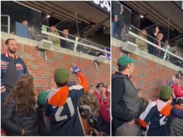 Video. Donald Trump golpea a niño en la cabeza con pelota de béisbol