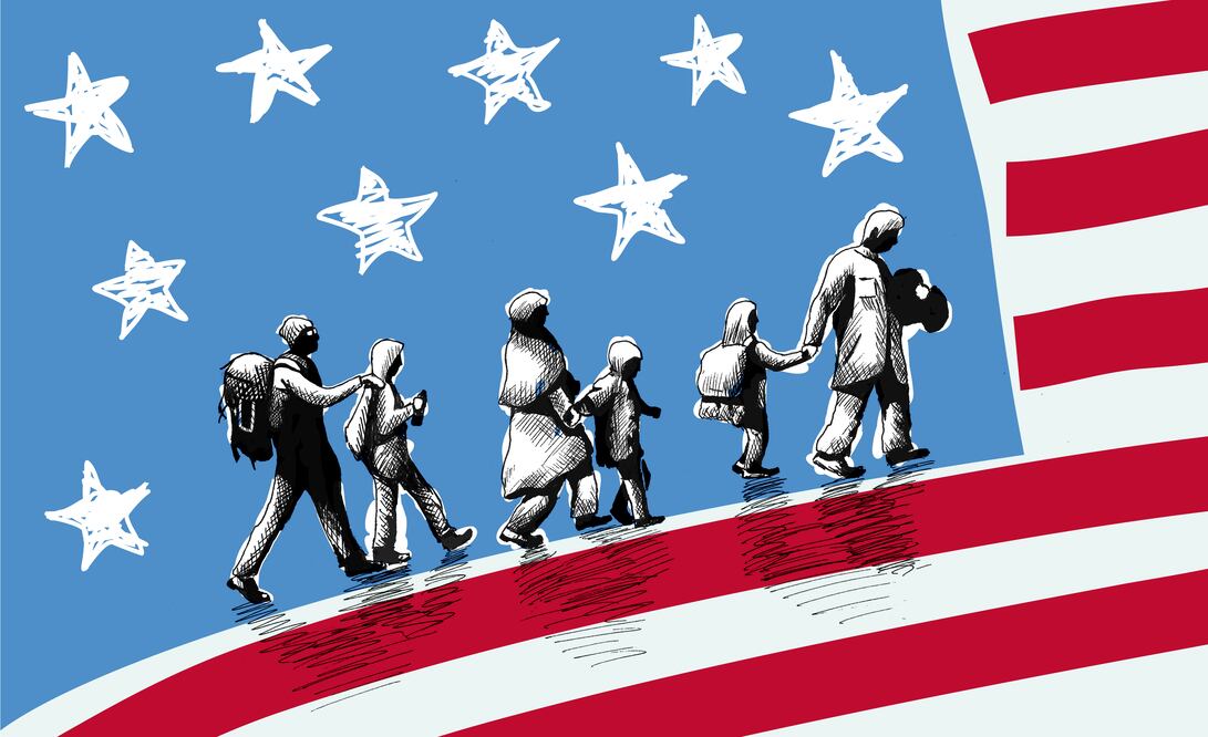 Illustration of USA immigration/ iStock/ Marcos Silva