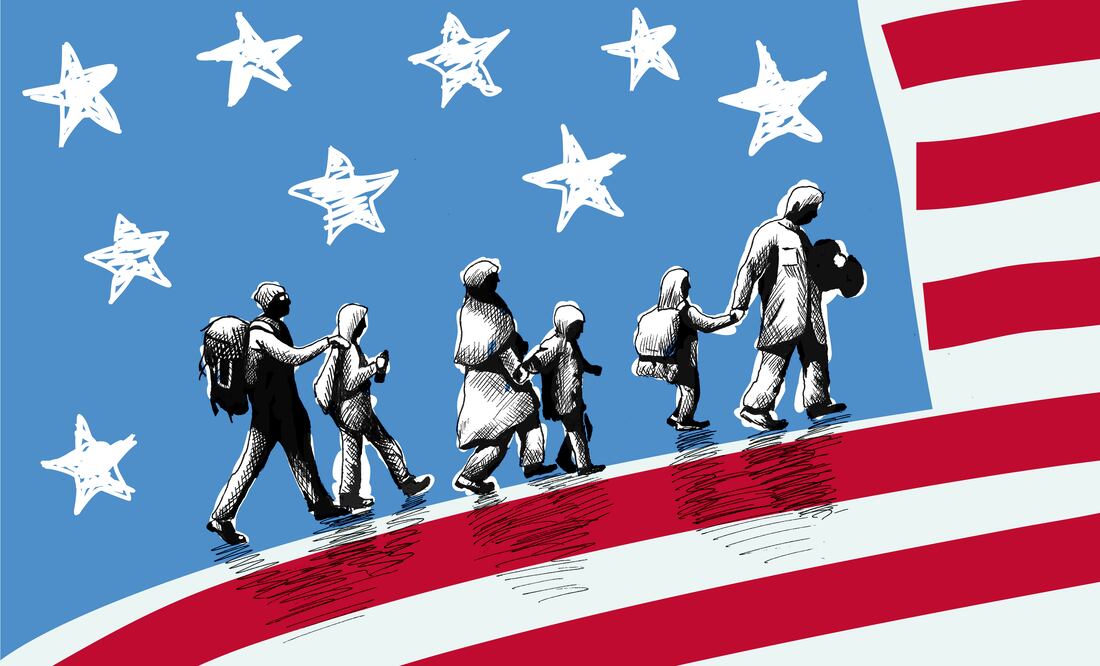 Illustration of USA immigration/ iStock/ Marcos Silva