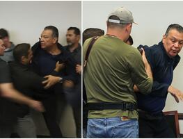 Sacan a empujones al senador Alex Padilla de conferencia de Kristi Noem sobre redadas contra migrantes