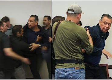 Sacan a empujones al senador Alex Padilla de conferencia de Kristi Noem sobre redadas contra migrantes