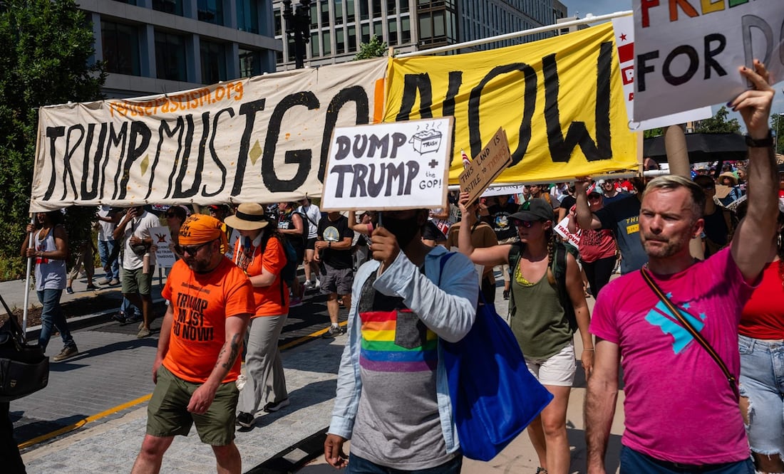 Washington se moviliza en contra del gobierno de Donald Trump. Foto: AFP