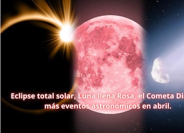 Eclipse total solar, Cometa Diablo, Luna llena y otros eventos astronómicos imperdibles de abril