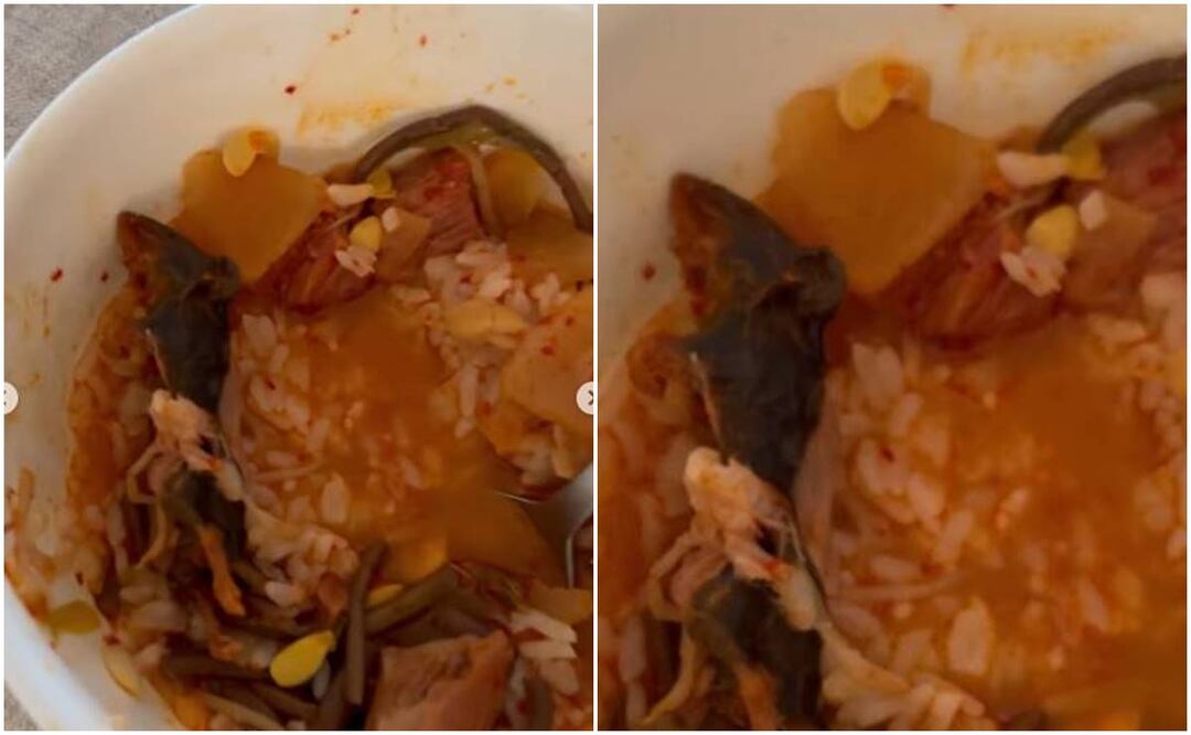 Los clientes encontraron la rata en el platillo sogogi gukbap. Foto tomada de video