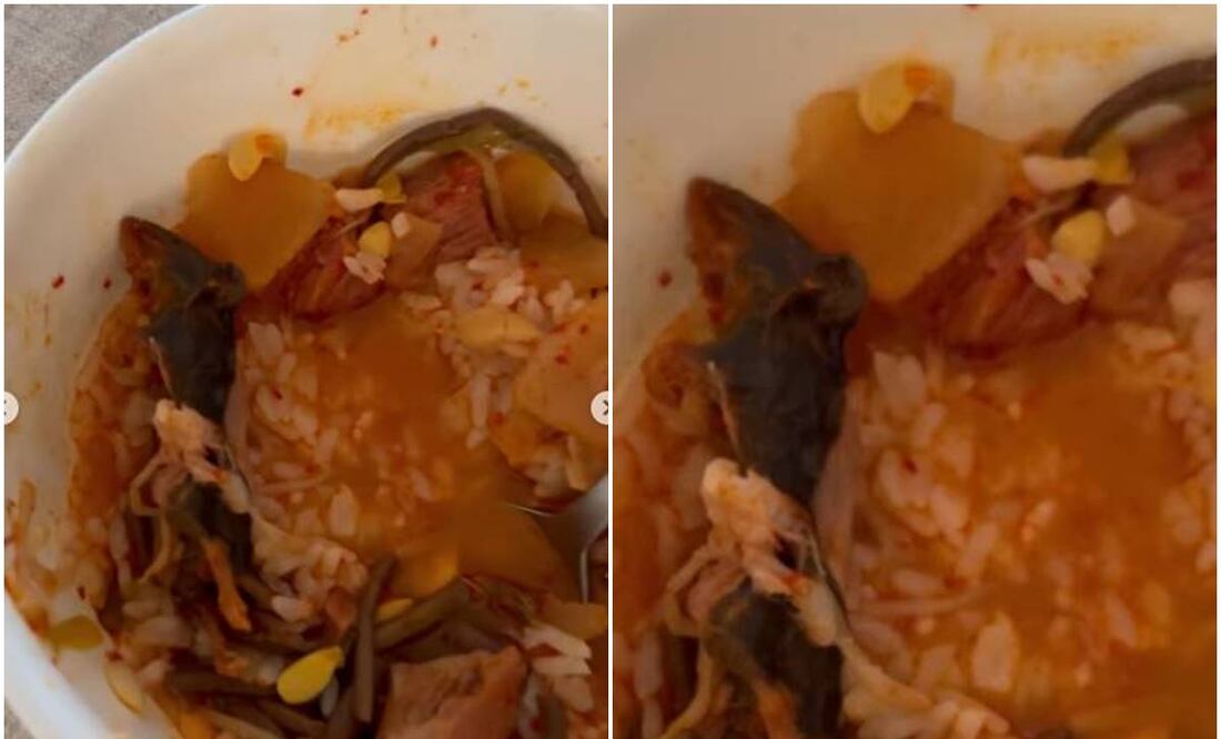 Los clientes encontraron la rata en el platillo sogogi gukbap. Foto tomada de video