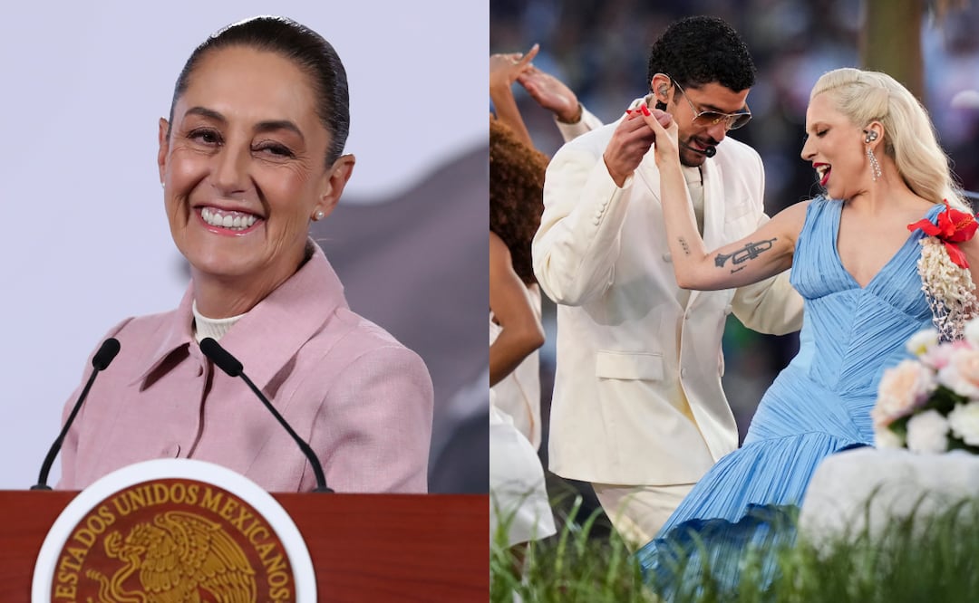 Sheinbaum respalda show de Bad Bunny en el Super Bowl y responde a críticas de Trump. Foto: AP/EFE