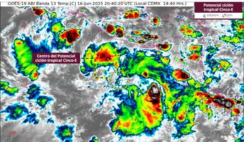 Ciclón Cinco-E se fortalece: lluvias torrenciales y vientos azotarán a México en próximas horas