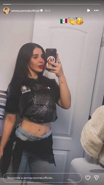 Emma Coronel luce playera de la selección mexicana. Foto: Instagram @emma.coronel.official