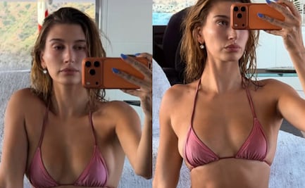Hailey Bieber deslumbra con diminuto bikini rosa durante sus vacaciones de verano en Italia