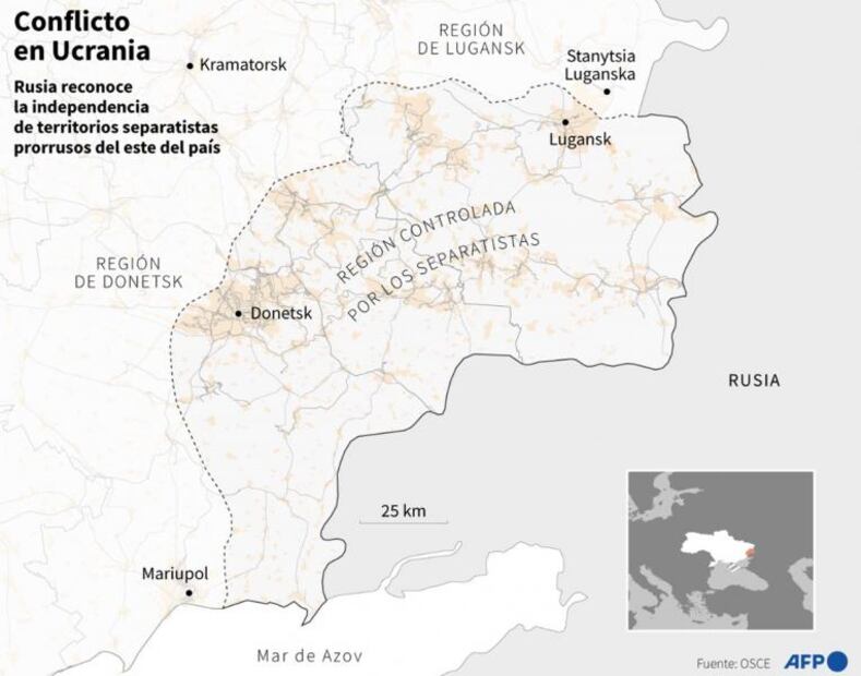 Ucrania. Alemania, Francia y EU acuerdan “respuesta” a reconocimiento ruso de separatistas