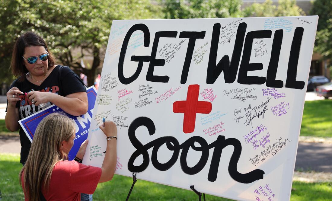 “Eres un héroe”. Fans le desean a Donald Trump pronta recuperación tras atentado. Foto: EFE