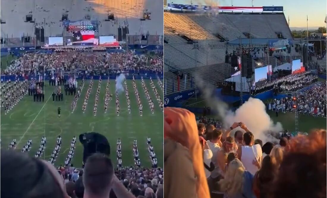 4 de Julio. Fuegos artificiales siembran terror y dejan heridos en estadio de Utah. VIDEO. Fotos tomadas de X