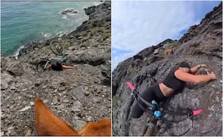 Influencer casi cae al abismo: cámara 360 captura su milagrosa salvación. VIDEO 