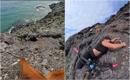 Influencer casi cae al abismo: cámara 360 captura su milagrosa salvación. VIDEO 