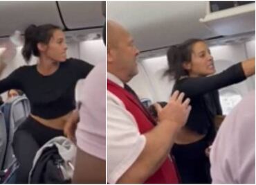 Mujer arroja botella e insulta a tripulación de vuelo por impedirle cargar a su perro