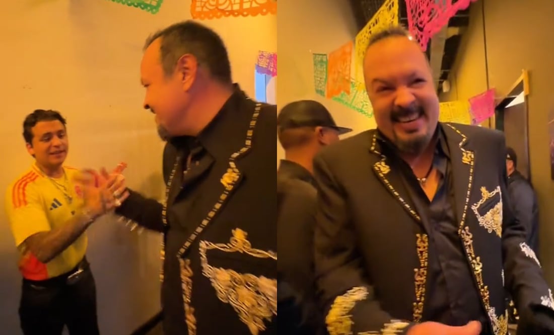Pepe Aguilar se burla de la estatura de Christian Nodal tras concierto. Foto: Captura TikTok