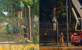 ¿Mujer quedó atorada en una reja del Fan Fest de Monterrey? Esto se sabe de las imágenes virales