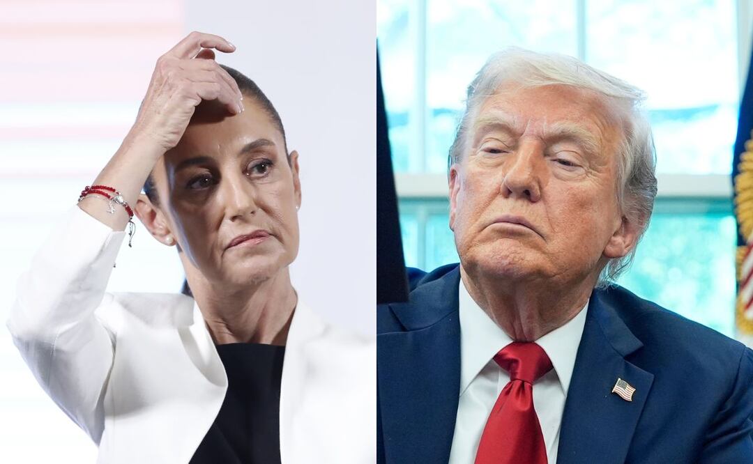 Trump dice que Sheinbaum rechazó envío de tropas a México por "miedo" a cárteles | Fotos: Mario Guzmán (EFE) //Alex Brandon (AP)