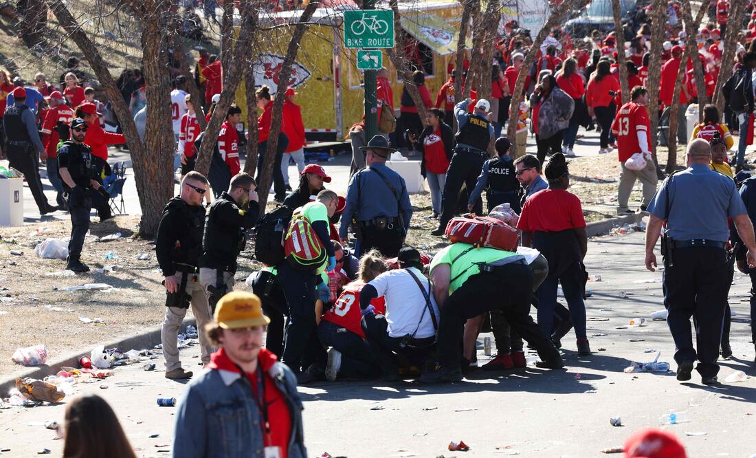 Tiroteo en desfile de Kansas City: Suman 9 heridos y un muerto por festejo del Super Bowl  Jamie Squire/Getty Images/AFP