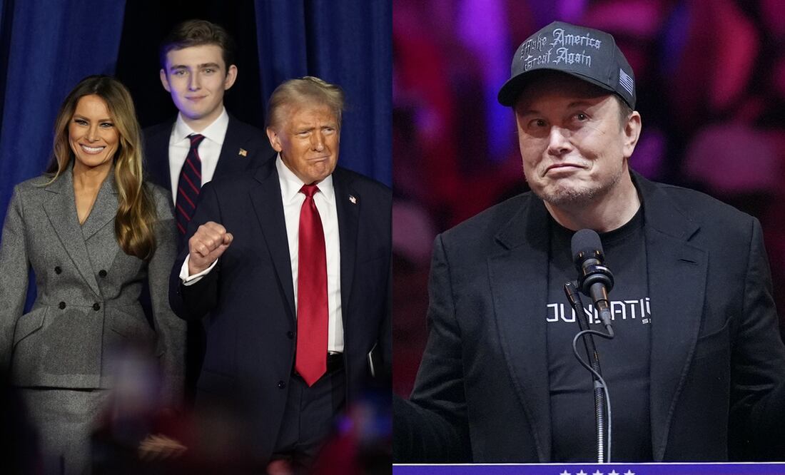 Donald Trump y Elon Musk “avergüenzan” a Barrón y Melania tras baile en Thanksgiving. Foto: AP/Alex Brandon/Evan Vucci
