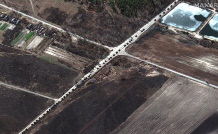 ¿Dónde está el convoy militar ruso que avanza hacia Kiev?