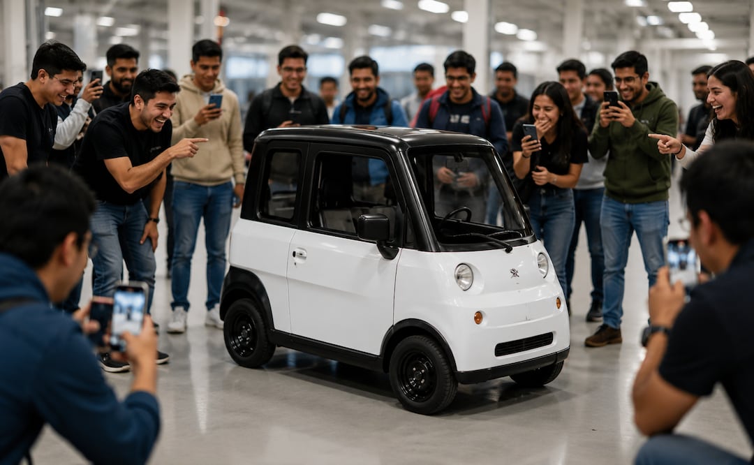 Olinia, miniauto eléctrico mexicano, desata memes y críticas en redes sociales: "Parece tamagotchi de Waldo's". Foto IA