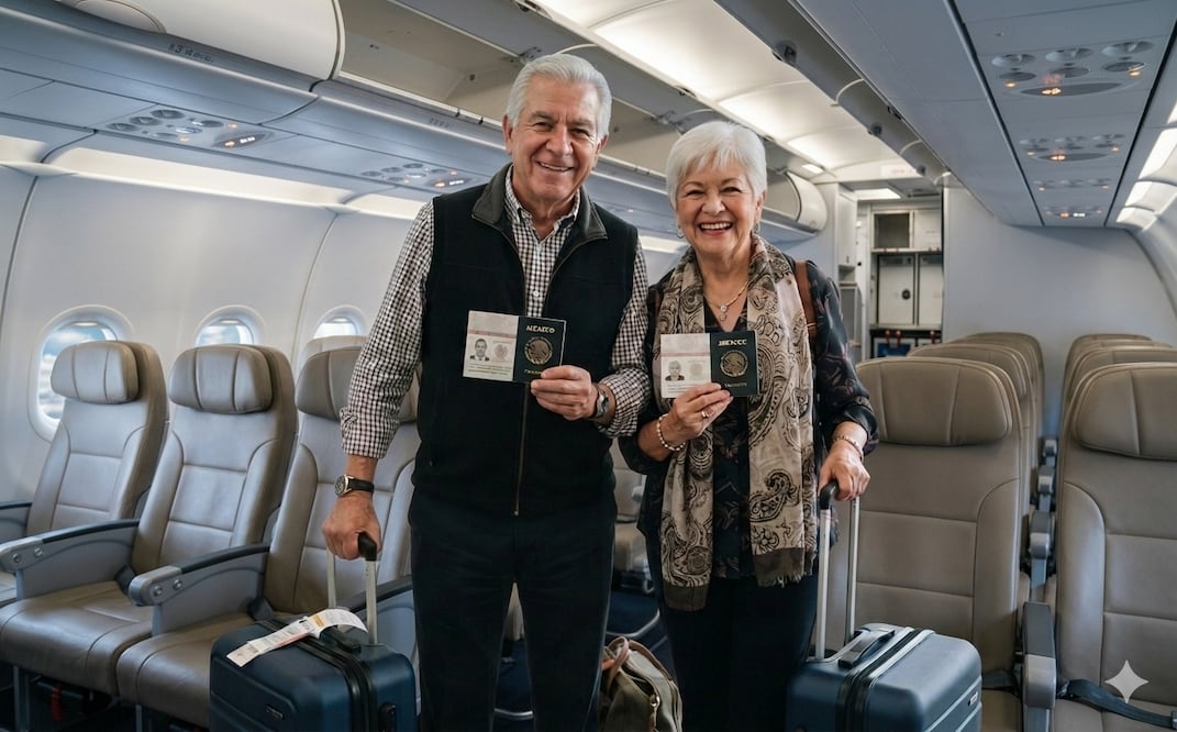 Pasaporte mexicano para adultos mayores. Foto:IA Gemini