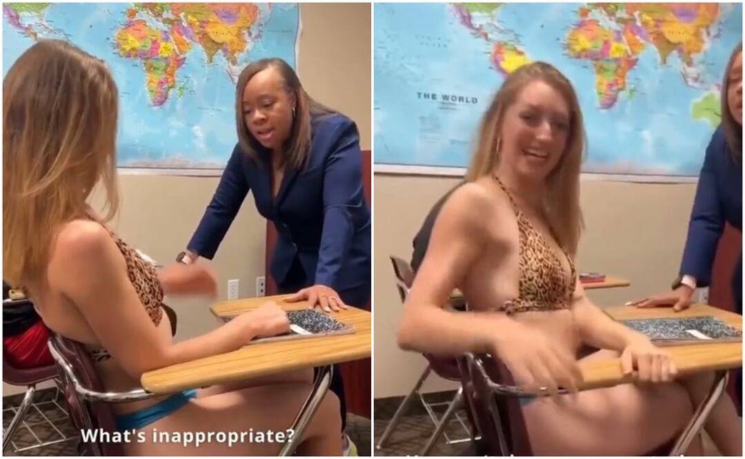 El video de la estudiante en bikini se volvió viral en redes sociales