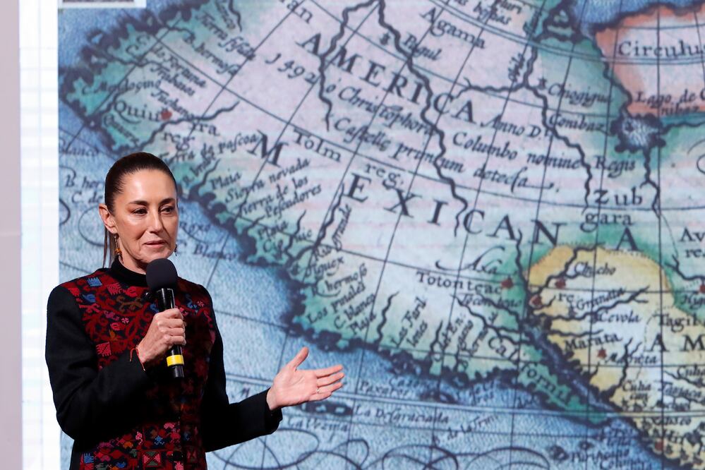 Sheinbaum propone llamar a Estados Unidos "América mexicana" en respuesta a Trump. EFE/ Mario Guzmán