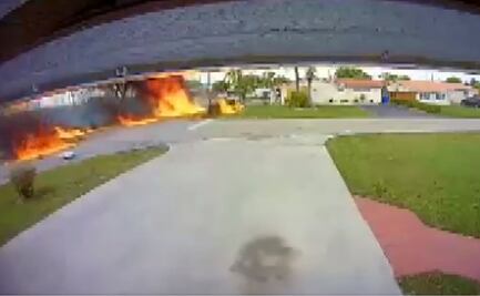 Video. Avioneta se estrella sobre auto en Florida; muere un niño