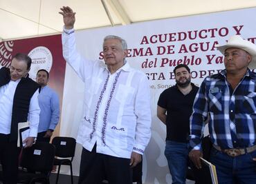 AMLO inaugura obra que llevará agua al pueblo Yaqui, en el sur de Sonora