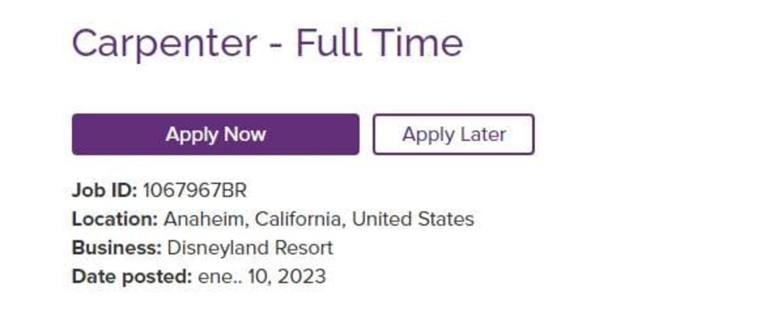 ¡Atención, carpinteros! Ofrecen trabajo en Disneyland con salario de $740 por hora