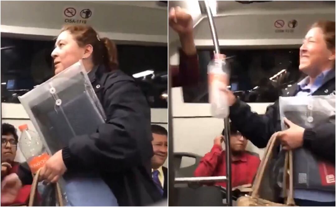 "Lady Herpes" golpea a un pasajero en el Metrobús de la CDMX; ¿Qué pasó?. Foto: Captura de pantalla / X